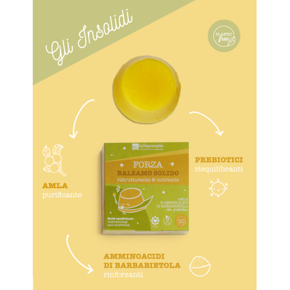 Balsamo solido bio Forza - ristrutturante e nutriente