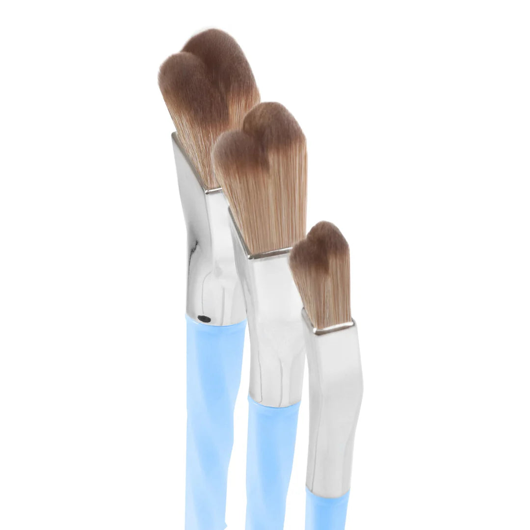 Blue Double Dome Blender Set 3 Pennelli Viso e Occhi