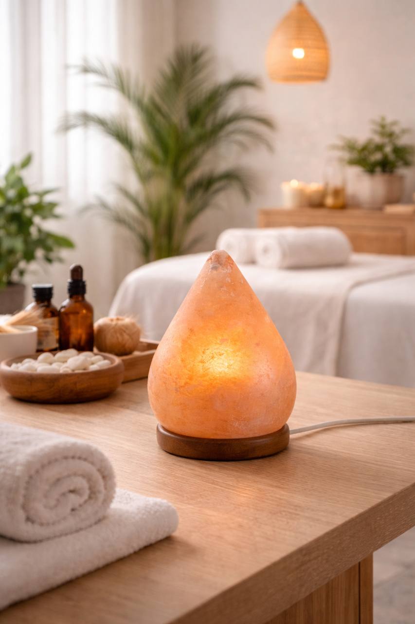 Lampada di sale rosa dell’Himalaya a forma di Goccia