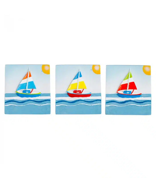 Magnete Barca a Vela in Resina Dipinta