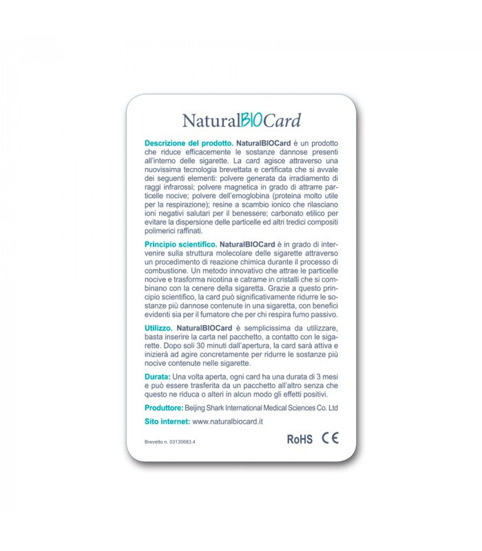 NaturalBioCard – Carta per la Riduzione dei Danni del Fumo