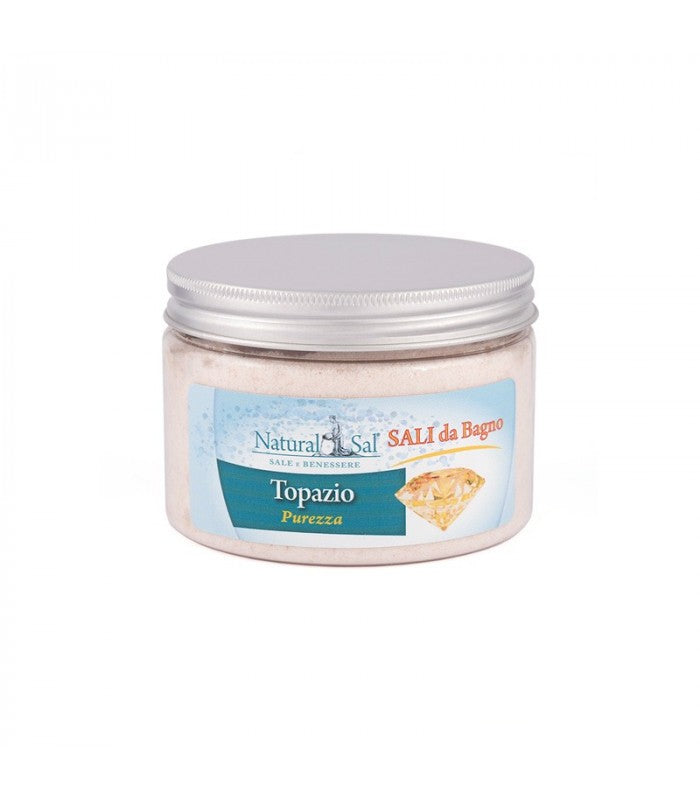 Sali da Bagno Topazio “Felicità”, con Sale Rosa dell’Himalaya, fragranza Arancio e Vaniglia