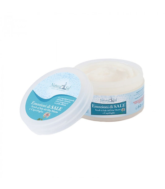 Scrub Corpo e Mani con Sale del Mar Morto, fragranza Caprifoglio “Emozioni di Sale”