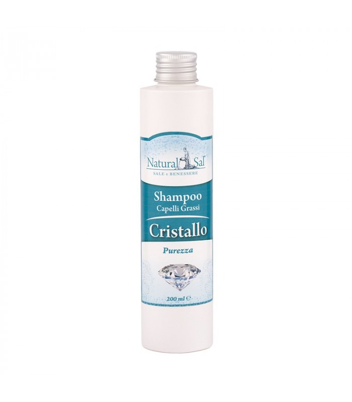 Shampoo Cristallo, Capelli Grassi, con Sale Rosa dell’Himalaya, fragranza Salvia e Brezza
