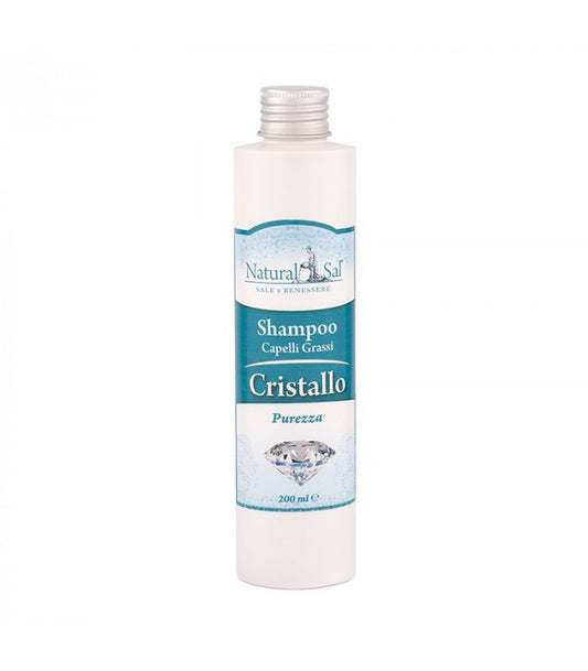 Shampoo Cristallo, Capelli Grassi, con Sale Rosa dell’Himalaya, fragranza Salvia e Brezza
