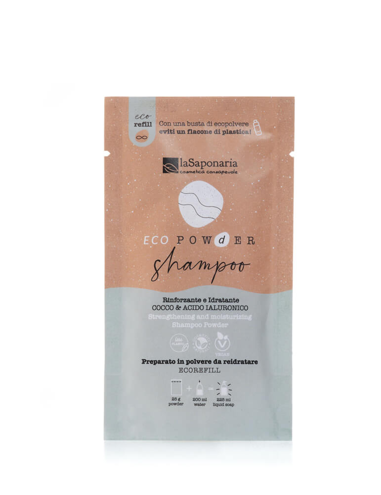 Shampoo in polvere rinforzante e idratante