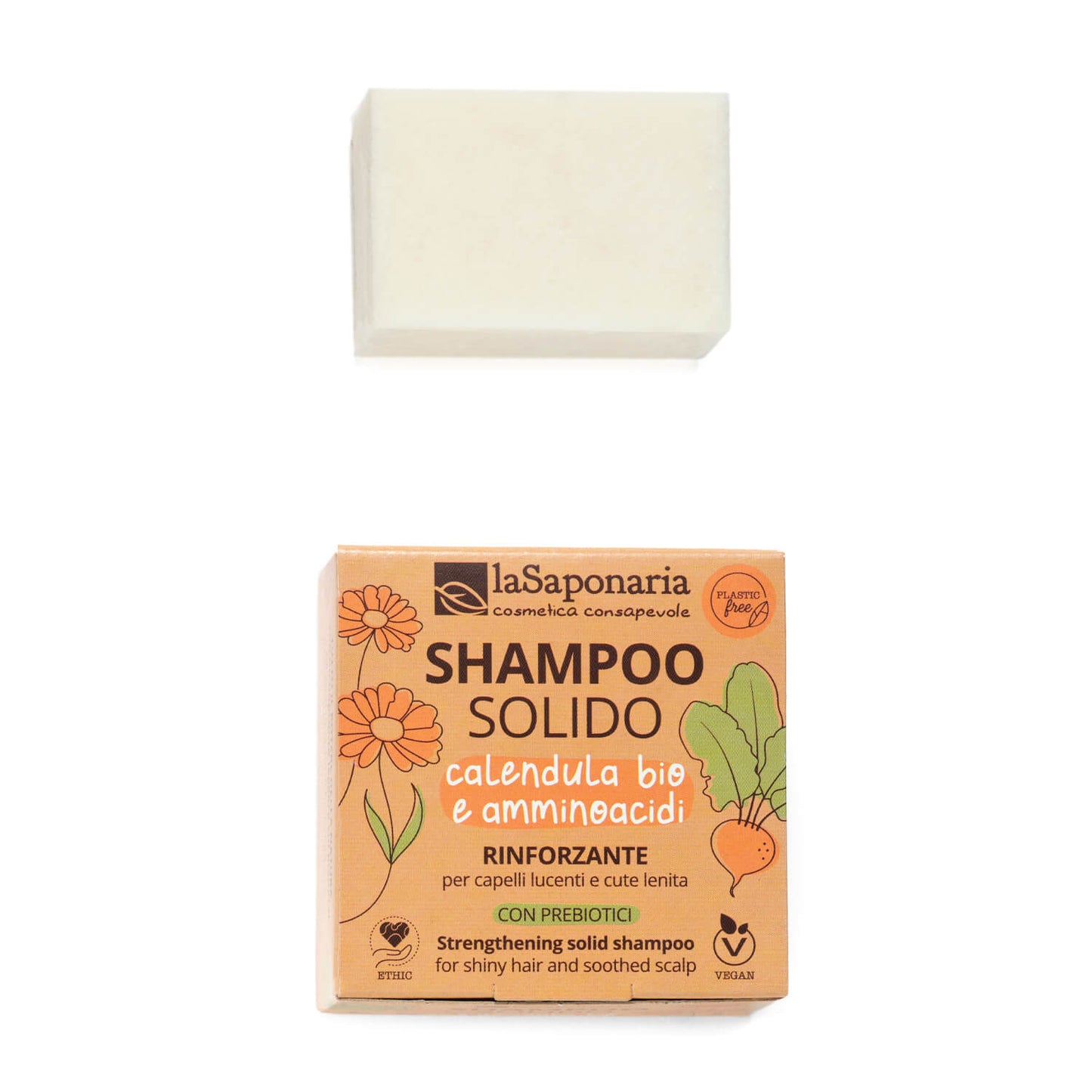 Shampoo solido rinforzante calendula bio e amminoacidi