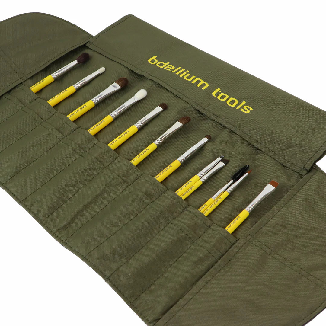 Studio Eyes Set 12 Pennelli Occhi con Pochette Arrotolabile