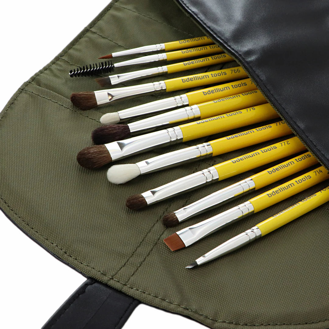 Studio Eyes Set 12 Pennelli Occhi con Pochette Arrotolabile