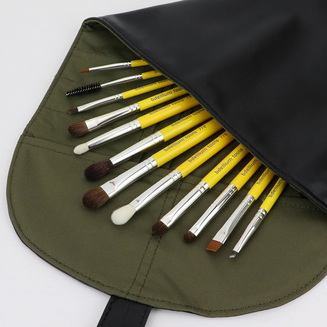 Studio Eyes Set 12 Pennelli Occhi con Pochette Arrotolabile