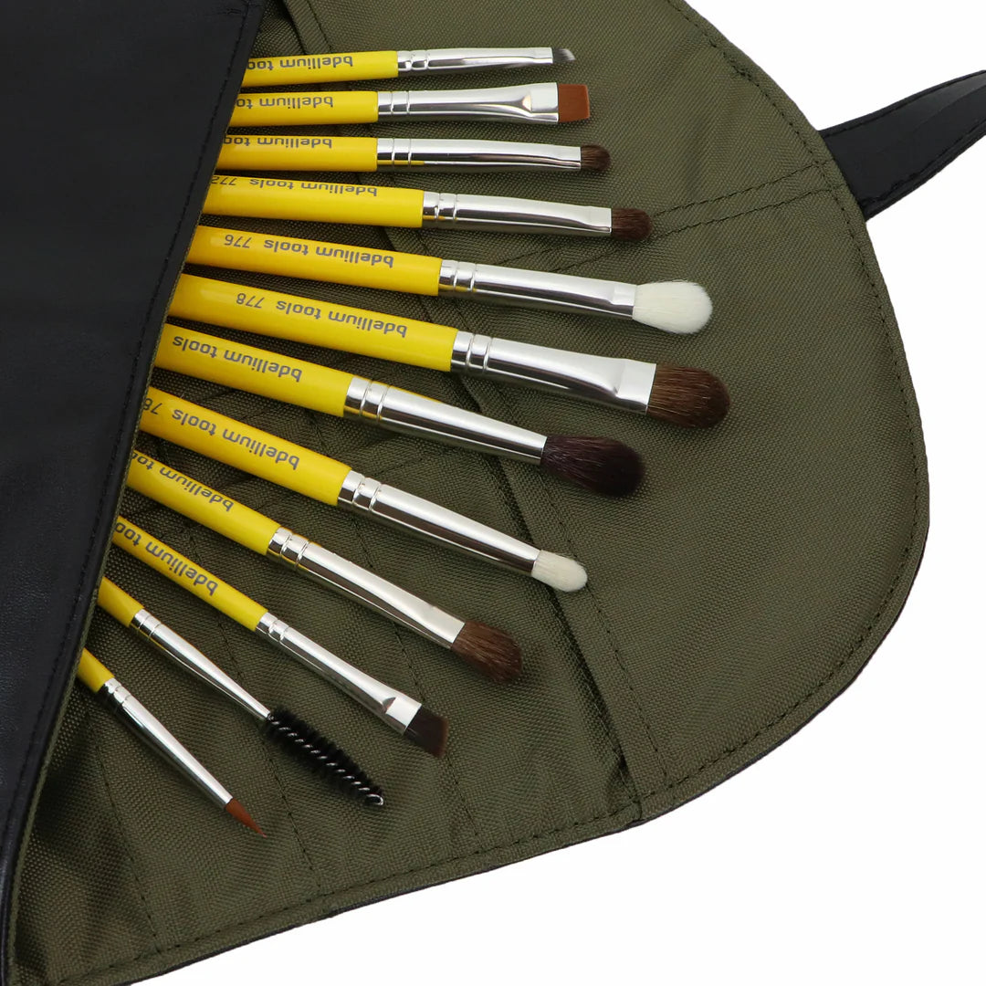 Studio Eyes Set 12 Pennelli Occhi con Pochette Arrotolabile