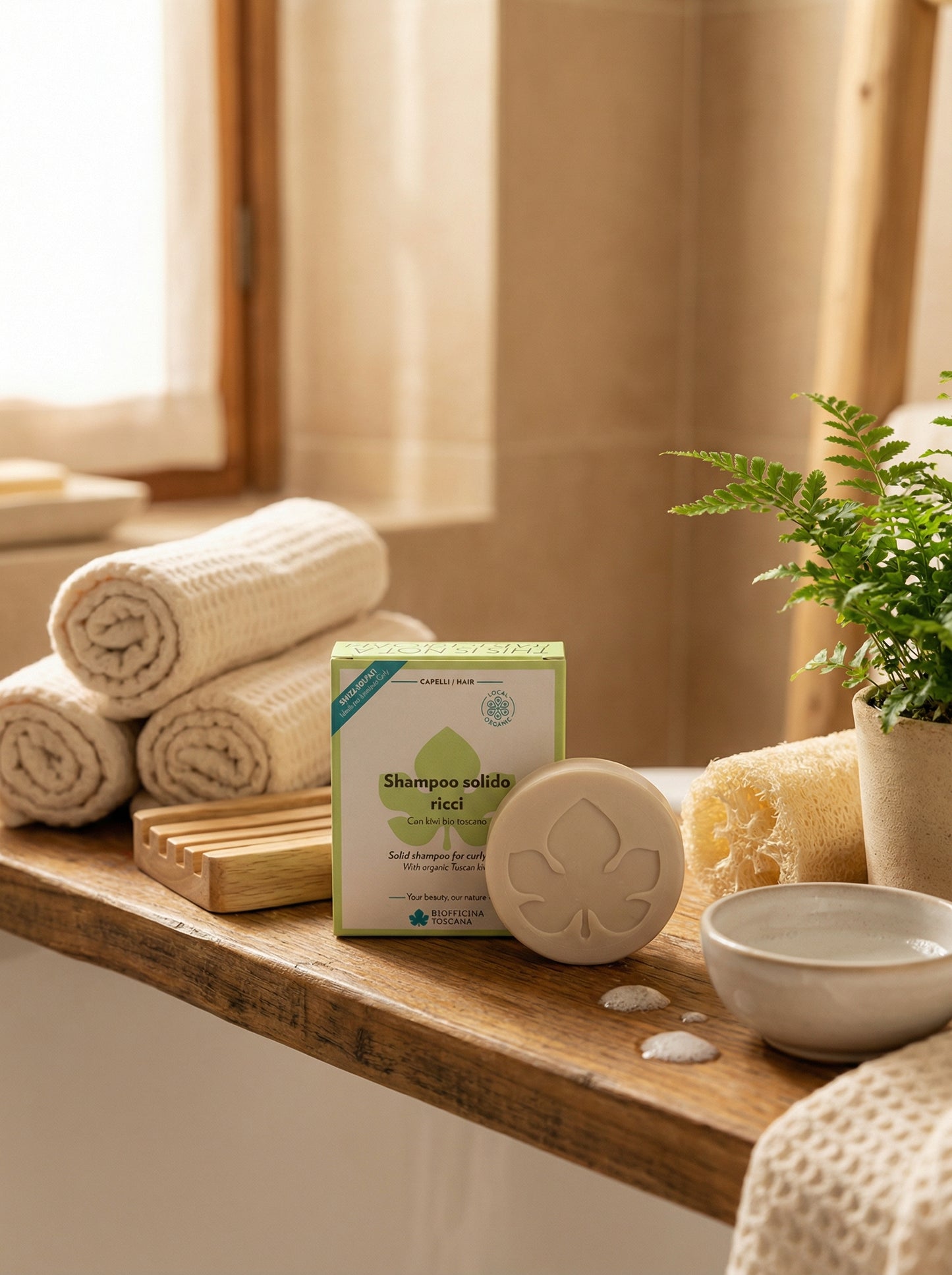 Shampoo solido ricci per capelli ricci plastic-free by Biofficina Toscana — hero product photo