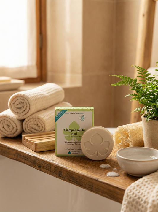 Shampoo solido ricci per capelli ricci plastic-free by Biofficina Toscana — hero product photo