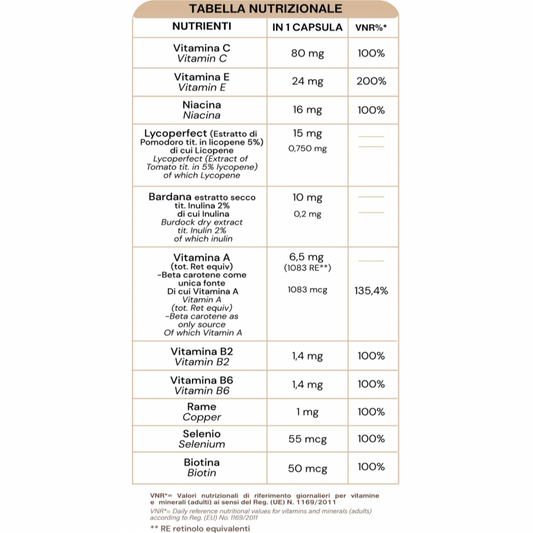 Integratore alimentare a base di Lycoperfect per l'abbronzatura Like a Sunny Day Tanning Booster 30 capsule