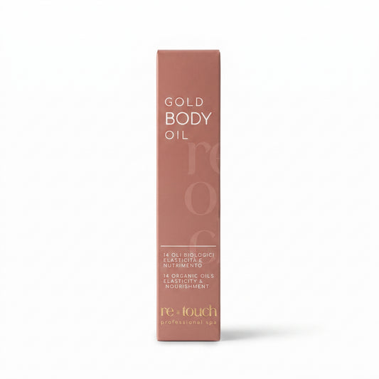 Olio corpo oro con 14 oli biologici elasticità e nutrimento Retouch Professional Spa Gold Body