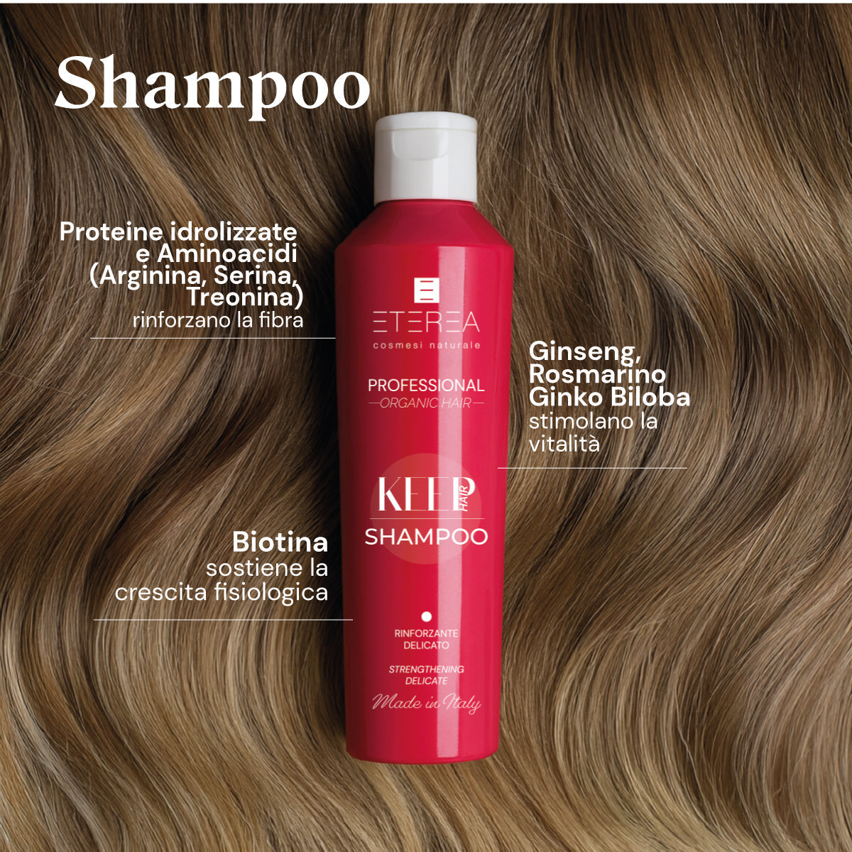 Shampoo rinforzante delicato per capelli fragili e diradati Keep Hair Shampoo
