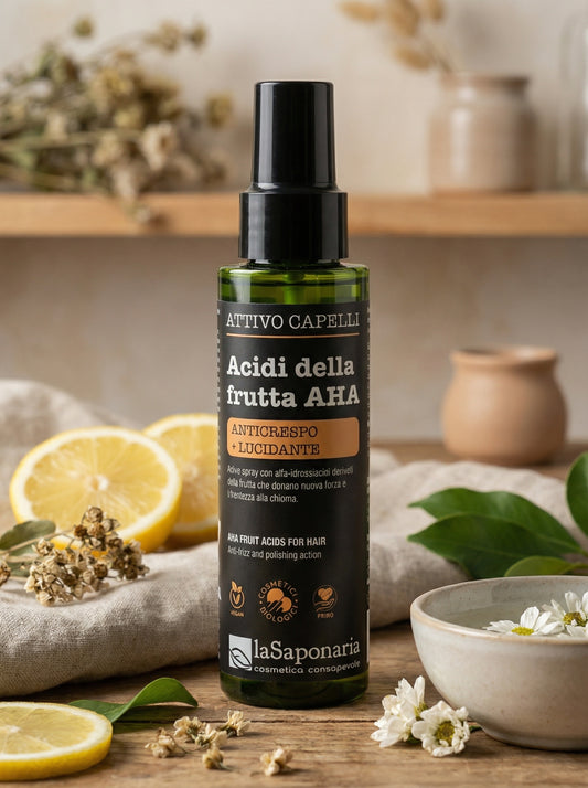 Acidi della frutta AHA - Spray Capelli Anticrespo Lucidante by La Saponaria — hero product photo