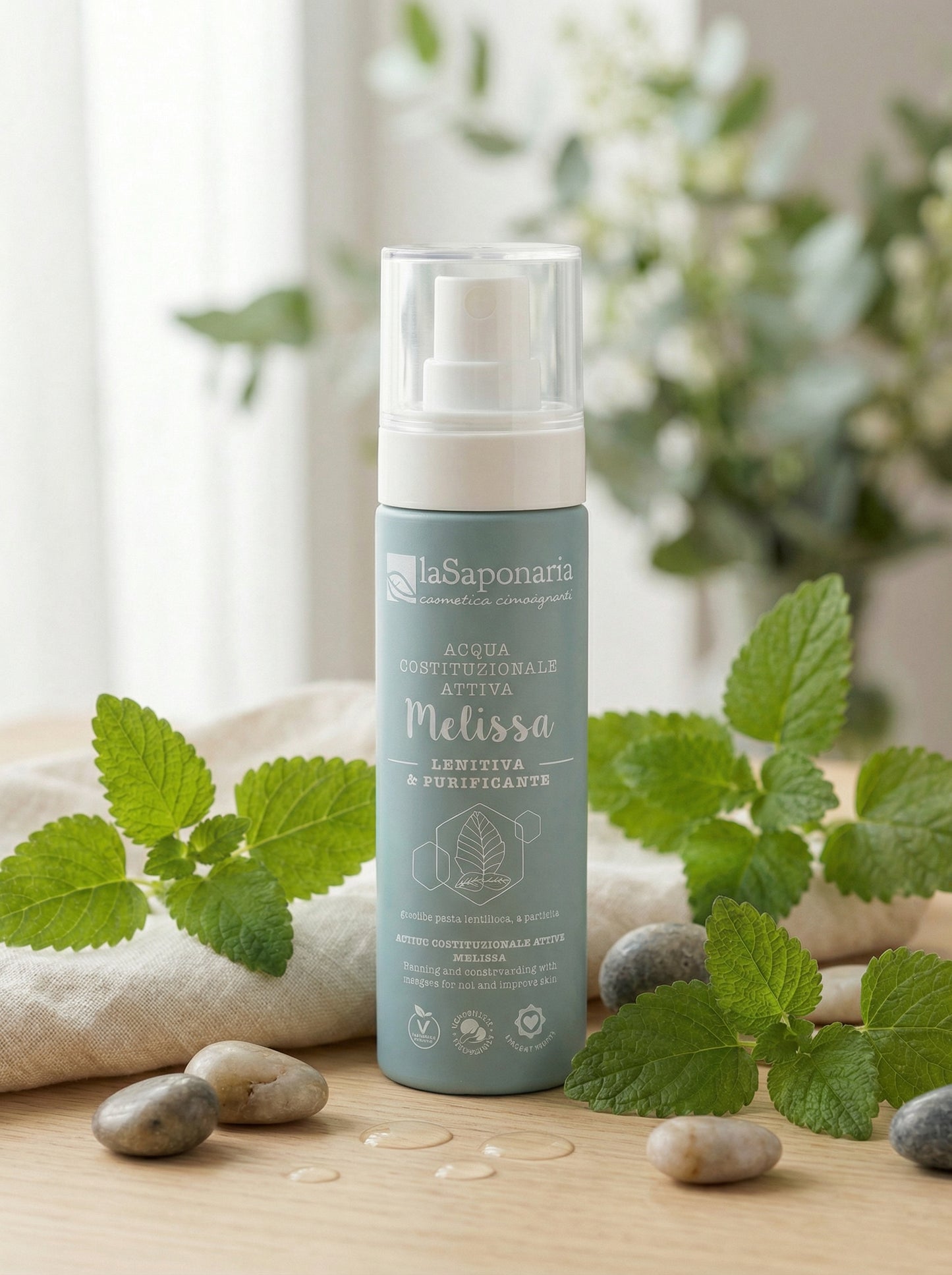 Acqua costituzionale attiva lenitiva Melissa - Tonico Viso Purificante by La Saponaria — hero product photo