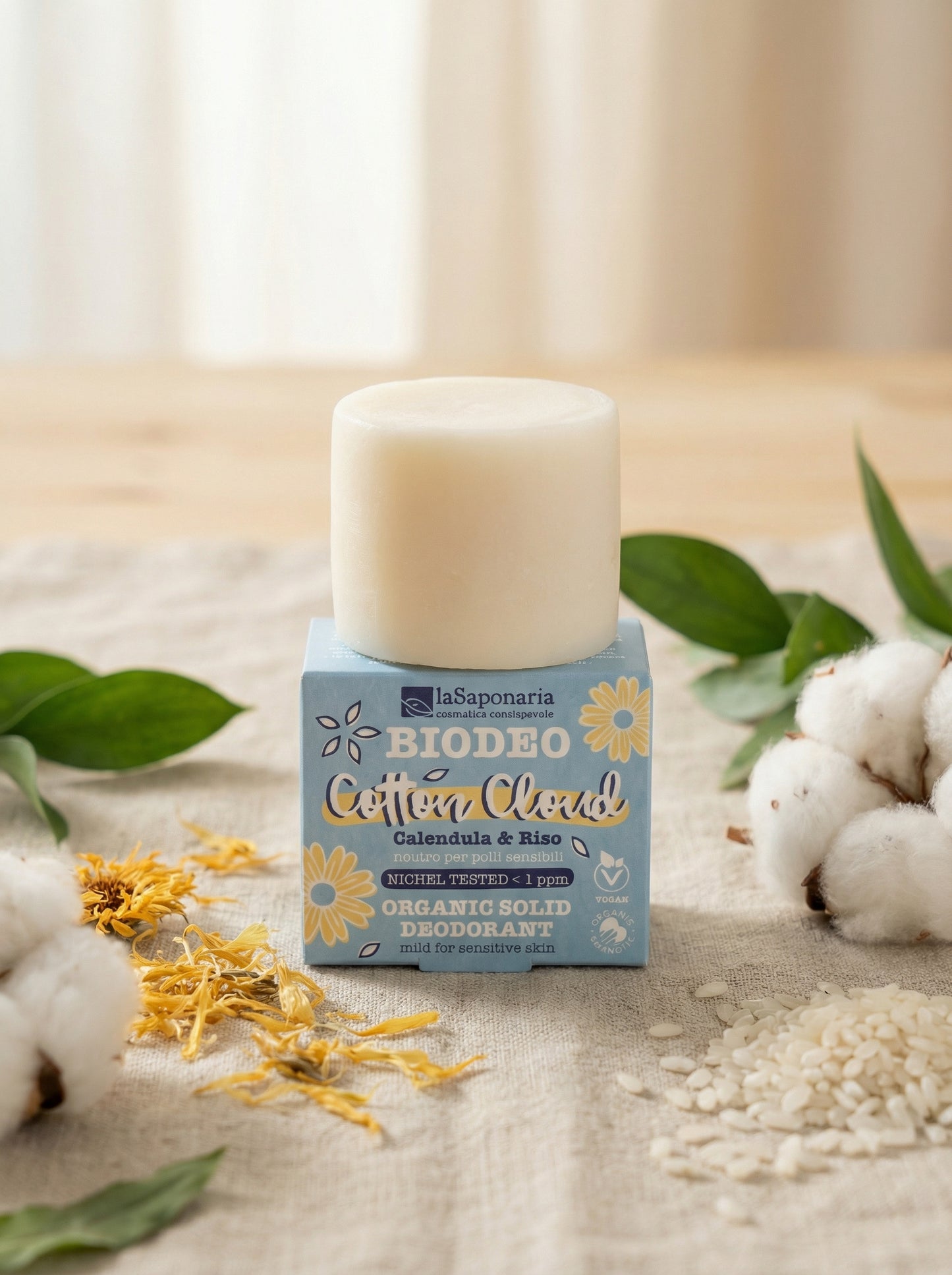 Biodeo Cotton Cloud Deodorante Solido Pelli Sensibili by La Saponaria — hero product photo