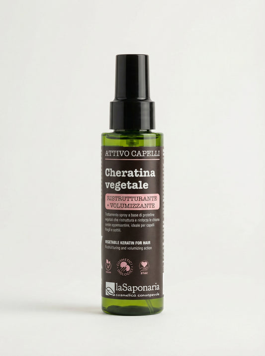 Cheratina vegetale - Attivo Capelli Spray Ristrutturante e Volumizzante by La Saponaria — product photo on white background