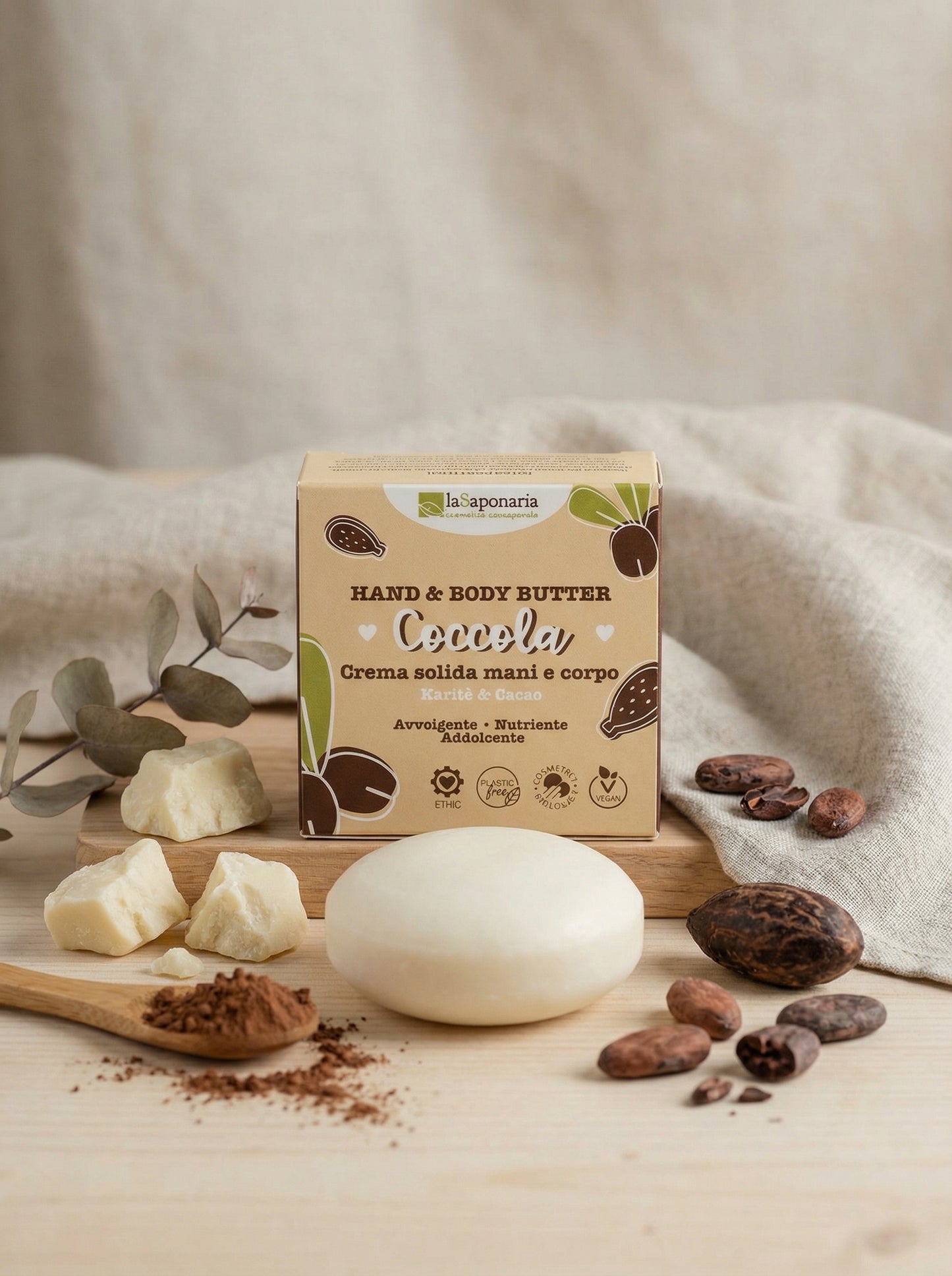 Crema Solida Mani e Corpo Coccola Nutriente al Profumo Vanigliato by La Saponaria — hero product photo
