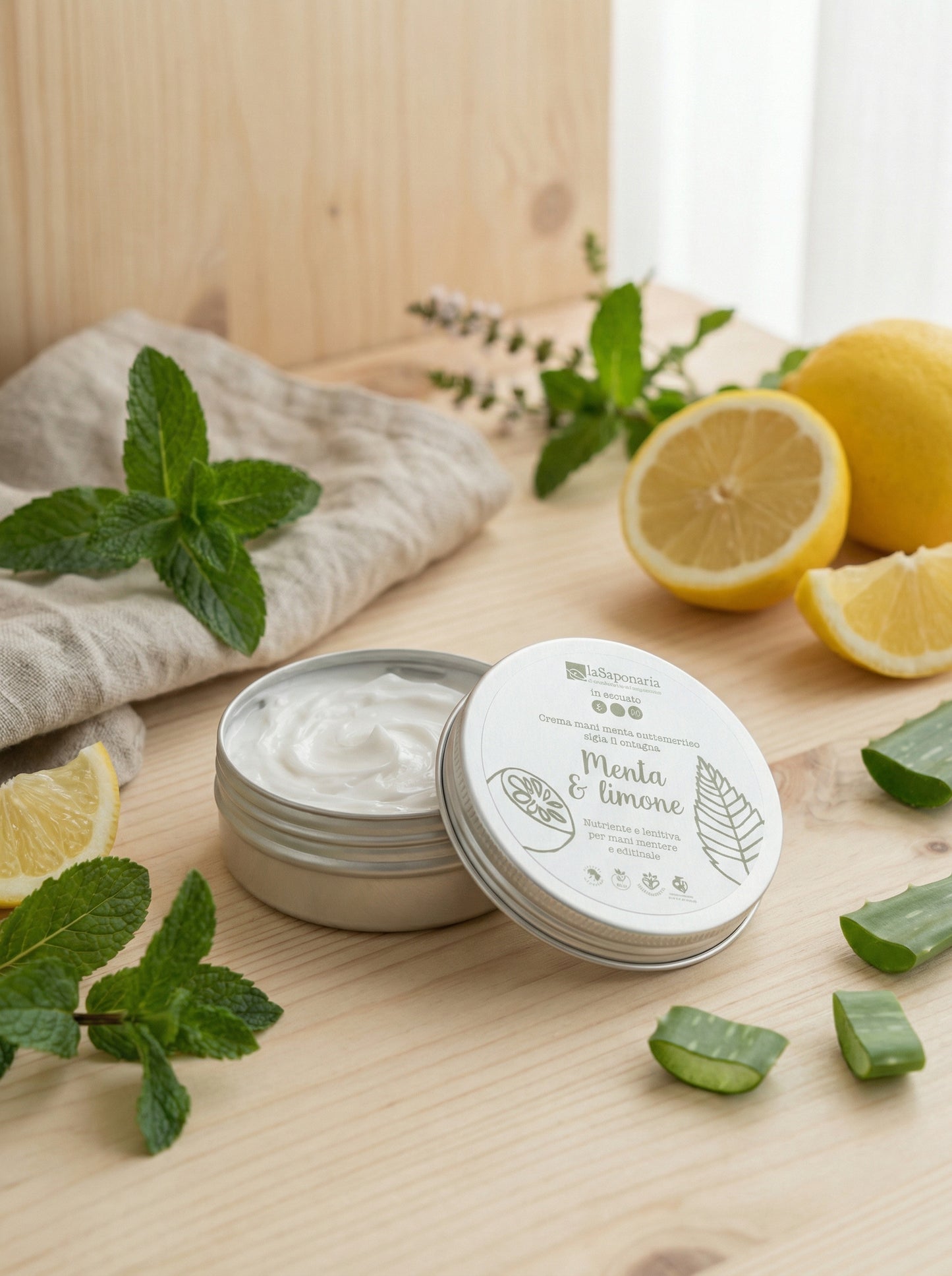 Crema mani menta e limone - Nutriente e Lenitiva Bio by La Saponaria — hero product photo