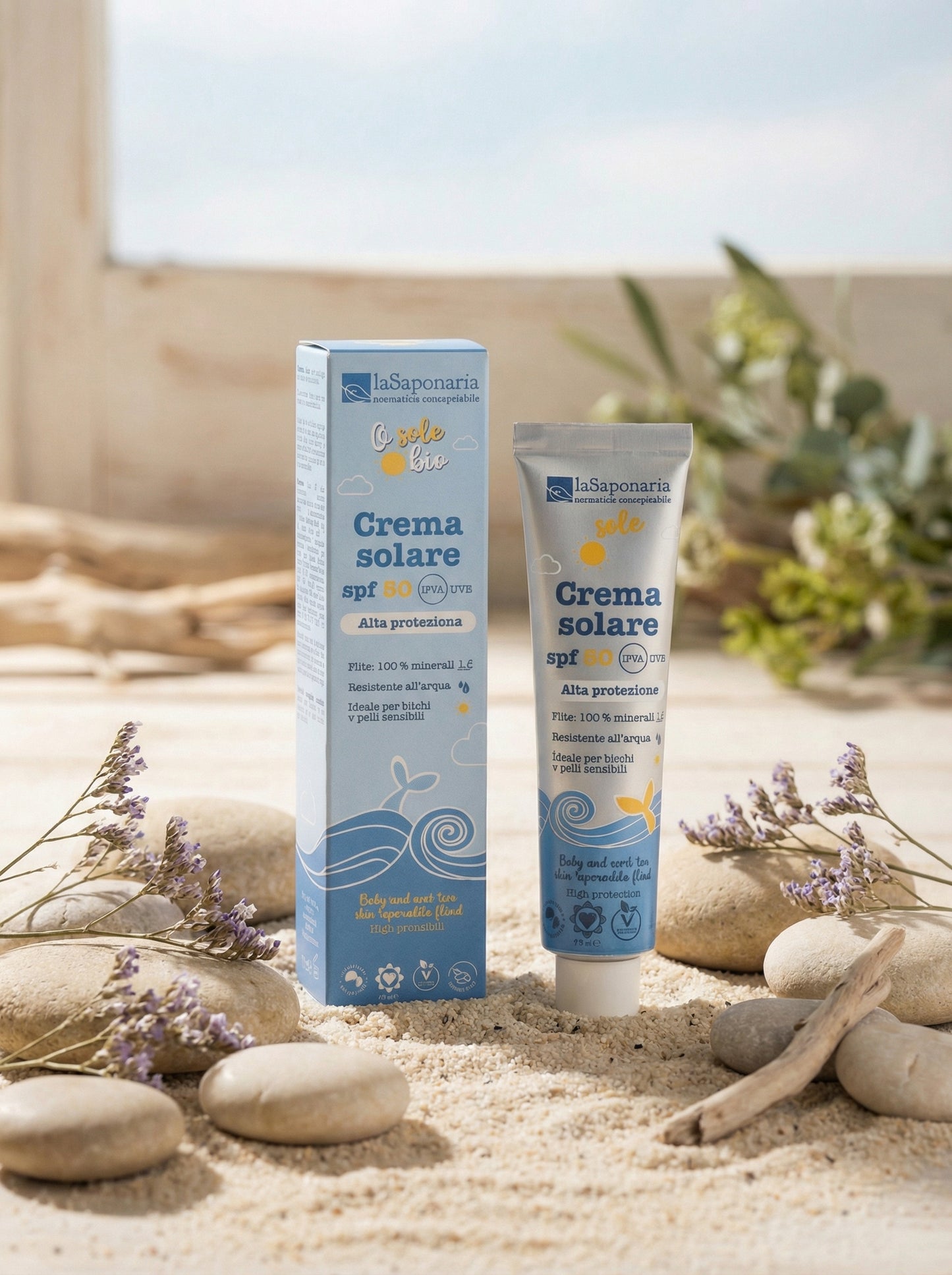 Crema Solare SPF 50 Travel Size per Pelli Sensibili by La Saponaria — hero product photo