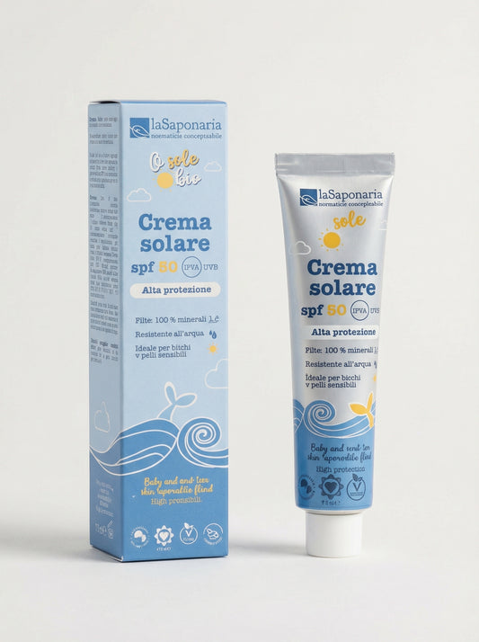 Crema Solare SPF 50 Travel Size per Pelli Sensibili by La Saponaria — product photo on white background