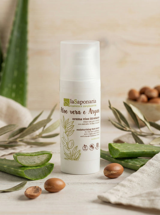 Crema viso idratante - Aloe Vera e Argan by La Saponaria — hero product photo