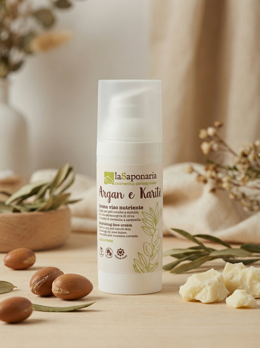 Crema viso nutriente - Argan e Karitè | Idratante e Tonificante by La Saponaria — hero product photo