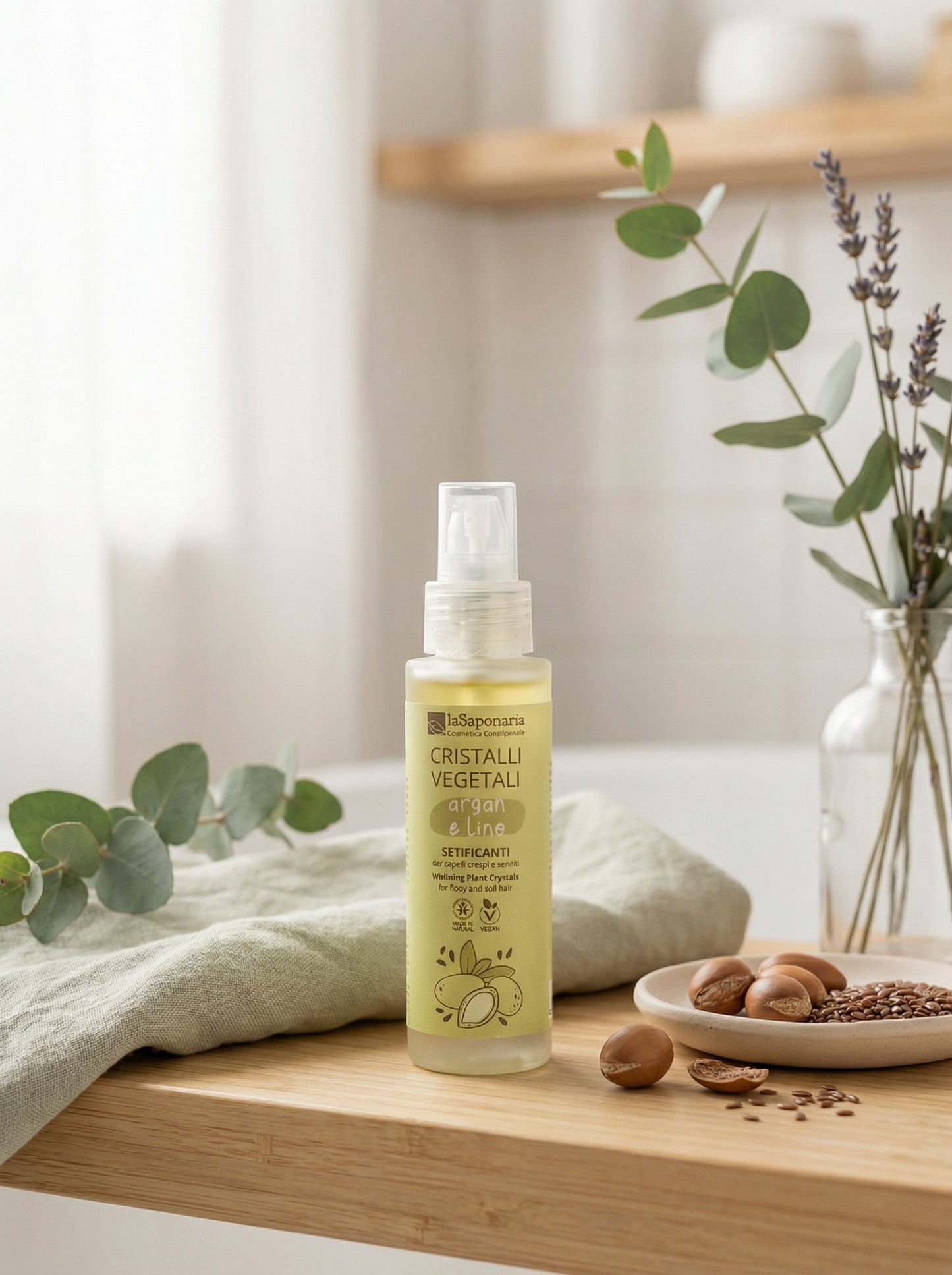 Cristalli vegetali - ARGAN E LINO Capelli Nutriente Disciplinante by La Saponaria — hero product photo