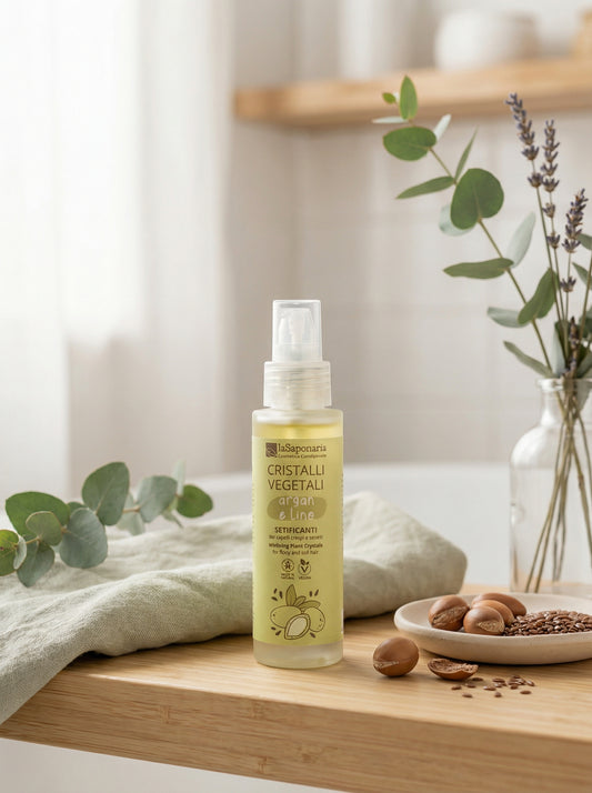 Cristalli vegetali - ARGAN E LINO Capelli Nutriente Disciplinante by La Saponaria — hero product photo