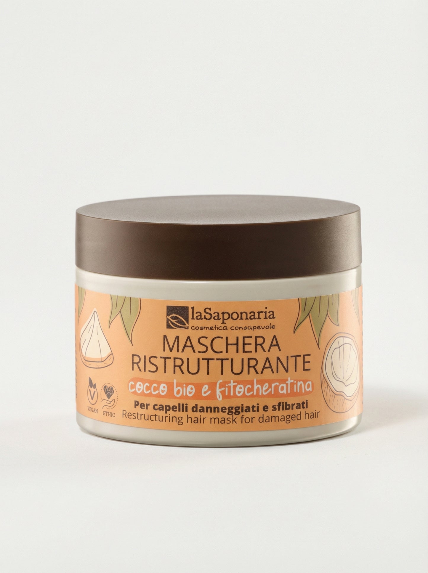 Maschera ristrutturante cocco bio e fitocheratina - Capelli Danneggiati by La Saponaria — product photo on white background