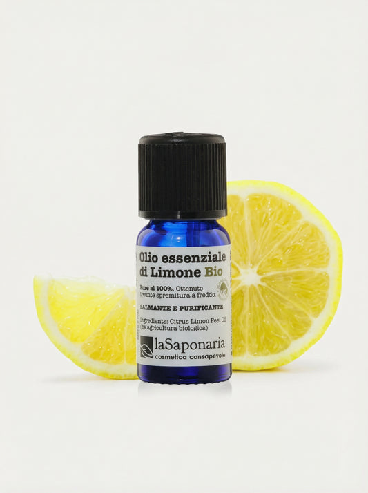 Olio essenziale di Limone BIO - Purezza Naturale e Benessere by La Saponaria — product photo on white background