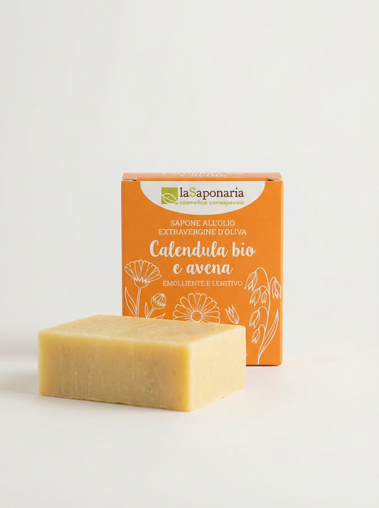 Sapone Calendula & Avena - Emolliente e Lenitivo per Pelli Sensibili by La Saponaria — product photo on white background