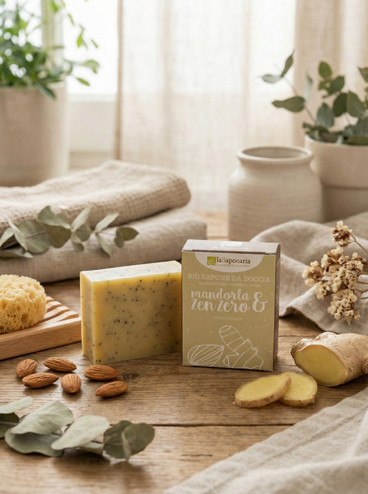 Sapone da doccia mandorla e zenzero - Sapone Doccia Scrub Levigante by La Saponaria — hero product photo