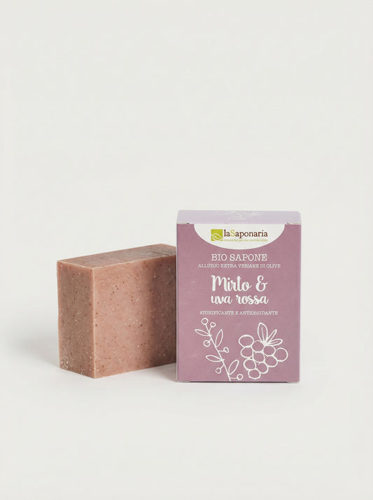 Sapone Mirto e Uva Rossa Tonificante Antiossidante by La Saponaria — product photo on white background