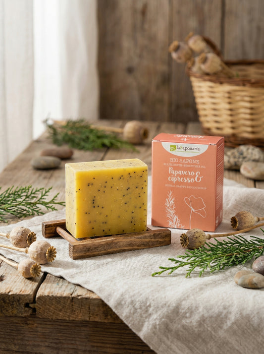 Sapone papavero e cipresso - Sapone Rivitalizzante Esfoliante by La Saponaria — hero product photo