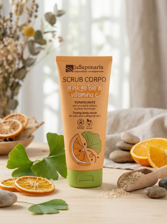 Scrub Corpo Tonificante Ginkgo Bio e Vitamina C - Esfoliante Corpo by La Saponaria — hero product photo
