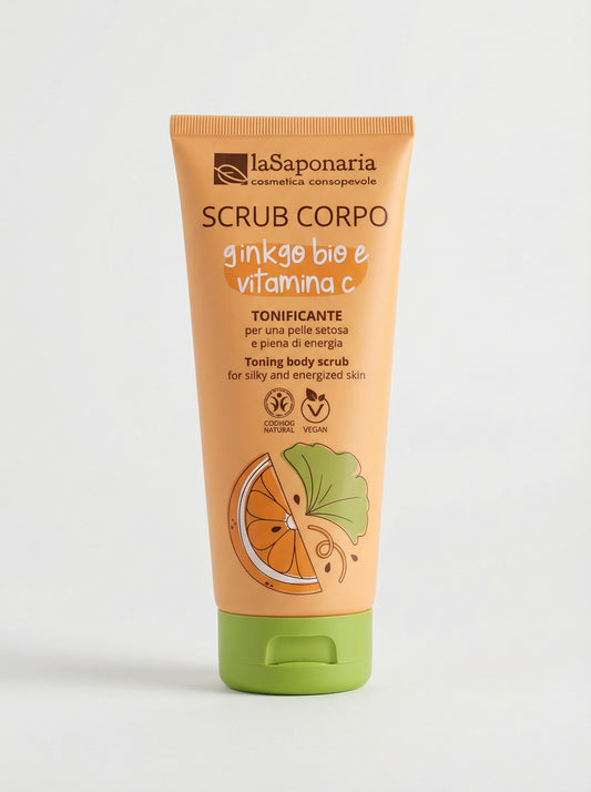 Scrub Corpo Tonificante Ginkgo Bio e Vitamina C - Esfoliante Corpo by La Saponaria — product photo on white background