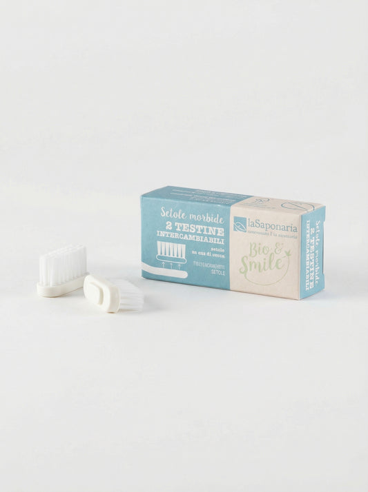 Testine Intercambiabili setole morbide per Spazzolino Bio&Smile by La Saponaria — product photo on white background