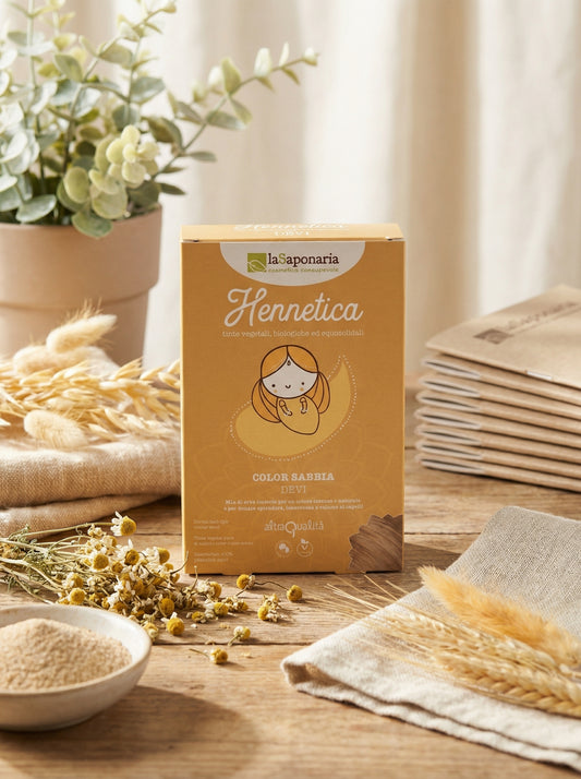 Tinta vegetale sabbia Devi - Tinta Capelli Naturale Riflessi Caldi by La Saponaria — hero product photo