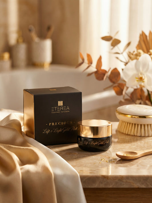 Maschera viso esfoliante 3 in 1 Lift & Light Gold Peel by Eterea — hero product photo