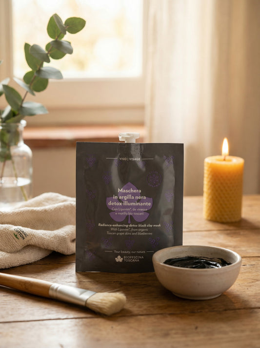 Maschera in argilla nera detox-illuminante by Biofficina Toscana — hero product photo
