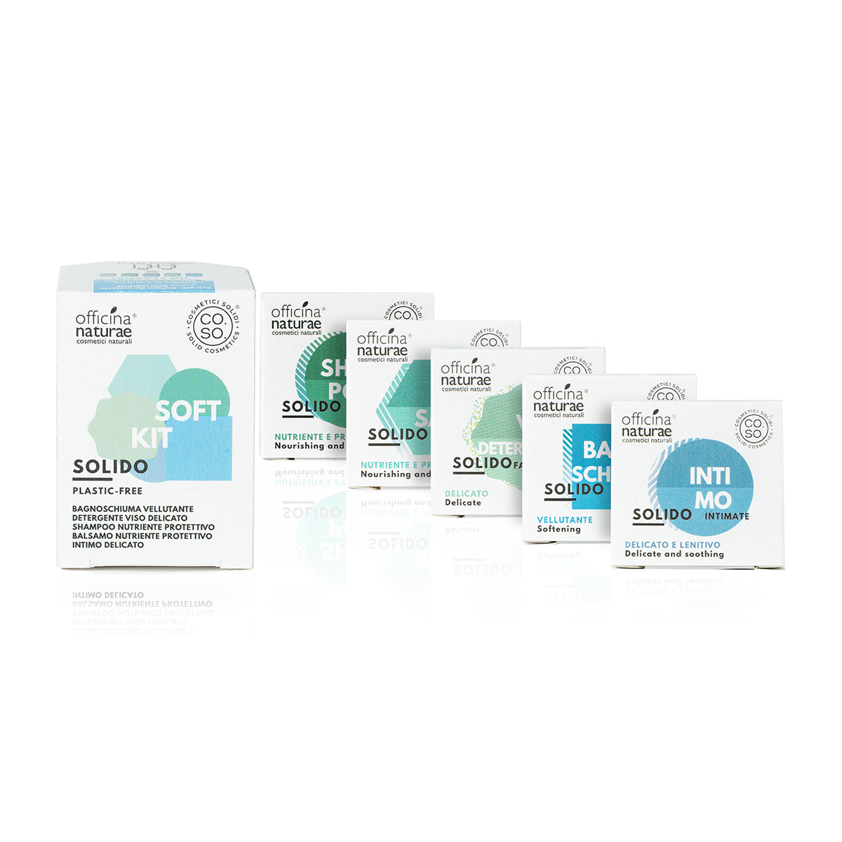 Kit Cosmetici Solidi Soft per Viso, Corpo e Capelli Delicati