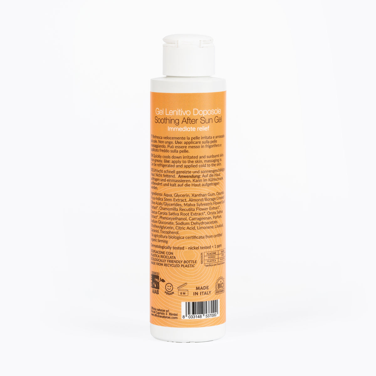 Gel Lenitivo Doposole con Fico d'India, Carota e Malva Bio