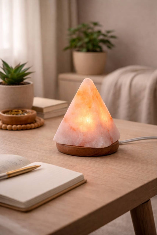 Lampada di Sale Rosa dell’Himalaya a forma di Piramide