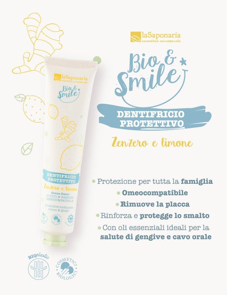 Dentifricio Protettivo Zenzero&Limone - Remineralizzante Omeocompatibile