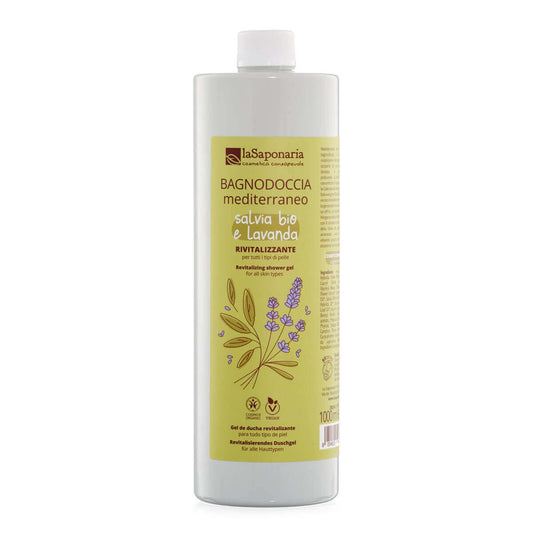Bagnodoccia Mediterraneo Salvia bio e lavanda - Detergente Corpo Idratante Rinfrescante