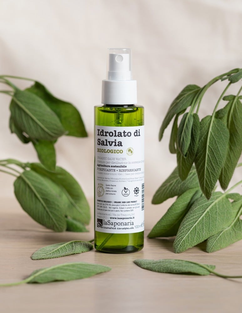 Idrolato di salvia bio Tonico Purificante Viso e Capelli